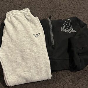 Reebok Kids Black and Gray Jogger Set